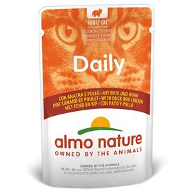 "ALMO NATURE" CAT DAILY - FRANGO E CARNE + FRANGO E PATO (6 UNIDADES)