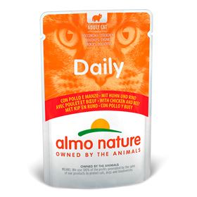 "ALMO NATURE" CAT DAILY - FRANGO E CARNE + FRANGO E PATO (6 UNIDADES)