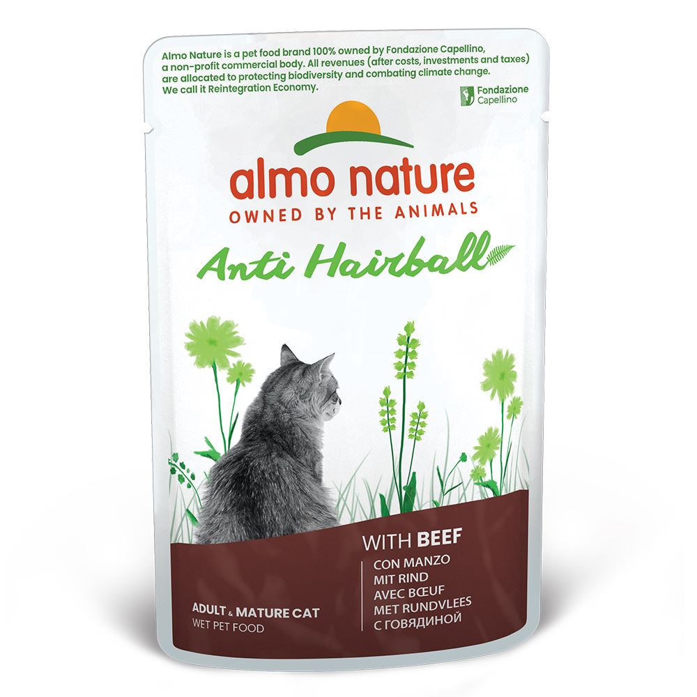 ALMO NATURE "CAT FUNCTIONAL ANTI-HAIRBALL" - CARNE (30 UNIDADES)