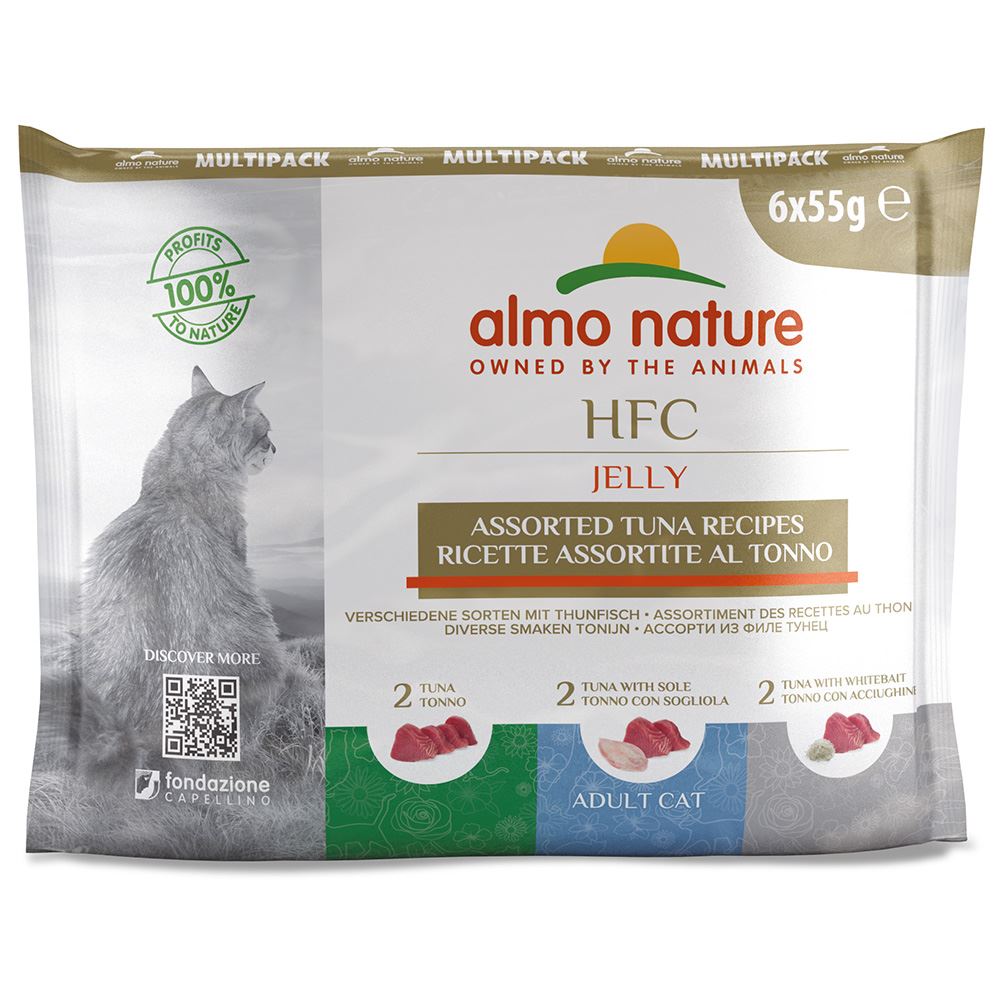 "ALMO NATURE" HFC CAT JELLY - MULTI PACK - ATUM (6 SAQUETAS)