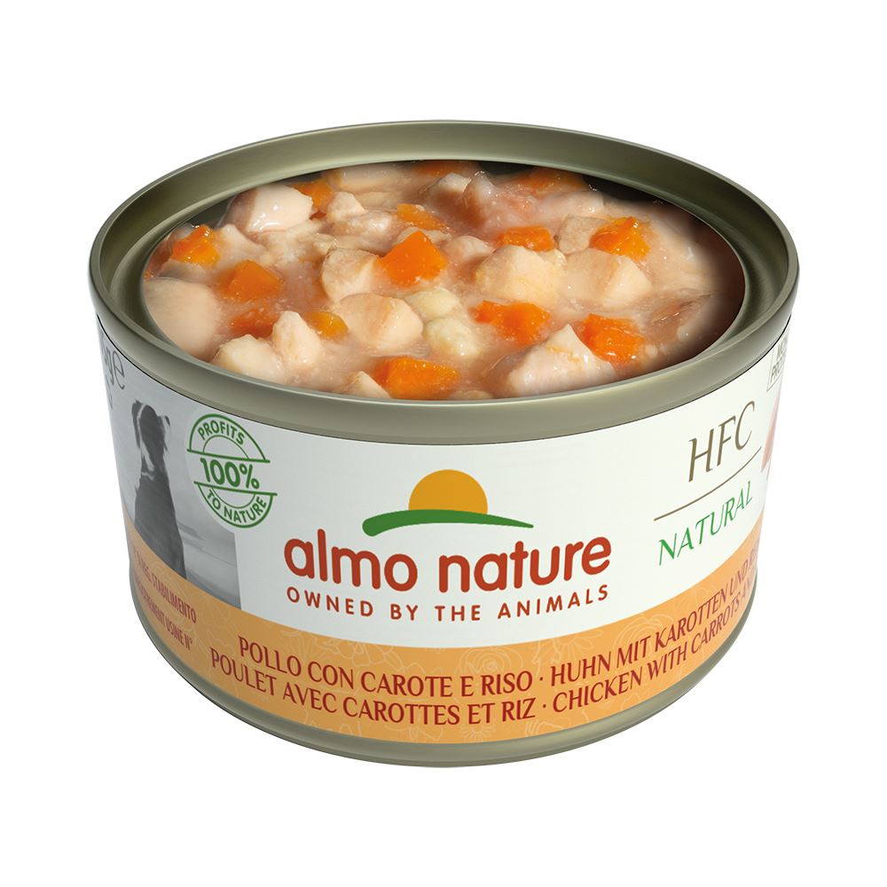 "ALMO NATURE" HFC DOG NATURAL - FRANGO+CENOURA+ARROZ (24 UNIDADES)