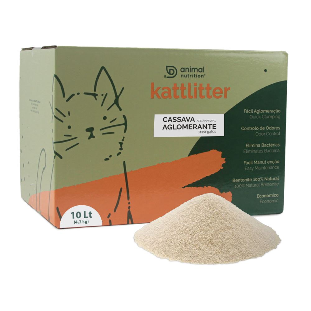 KATTLITTER - CASSAVA (AREIA AGLOMERANTE NATURAL) 10 LT/4,3KG