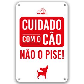 PLACA PVC "CUIDADO NÃO PISE O CÃO"