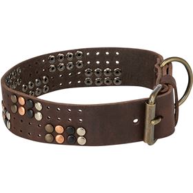 COLEIRA "RUSTIC RIVET" EM COURO
