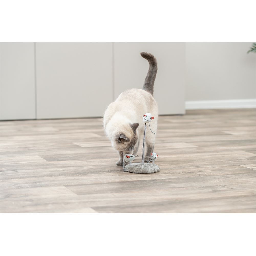 FAMÍLIA DE RATOS EM PELUCHE COM BASE E MOLA