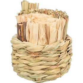 CESTA DE FENO C/ FOLHAS E PEDAÇOS MADEIRA